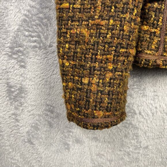 Luisa Spagnoli Tweed Brown Blazer Jacket Size 42 Old Money Office Career - Picture 4 of 8